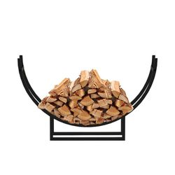 Leñero, 92 x 21 x 55 cm, de acero galvanizado en negro | Colección Semiround