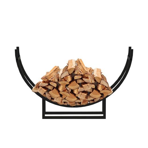 Leñero, 92 x 21 x 55 cm, de acero galvanizado en negro | Colección Semiround