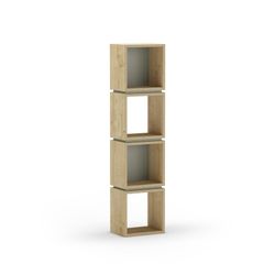 Librería, 32 x 22,1 x 133,5 cm, de madera  en color roble y verde | Colección Lofty