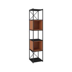 Librería, 36 x 39 x 179 cm, de madera y metal en negro y terracota | Colección Anya