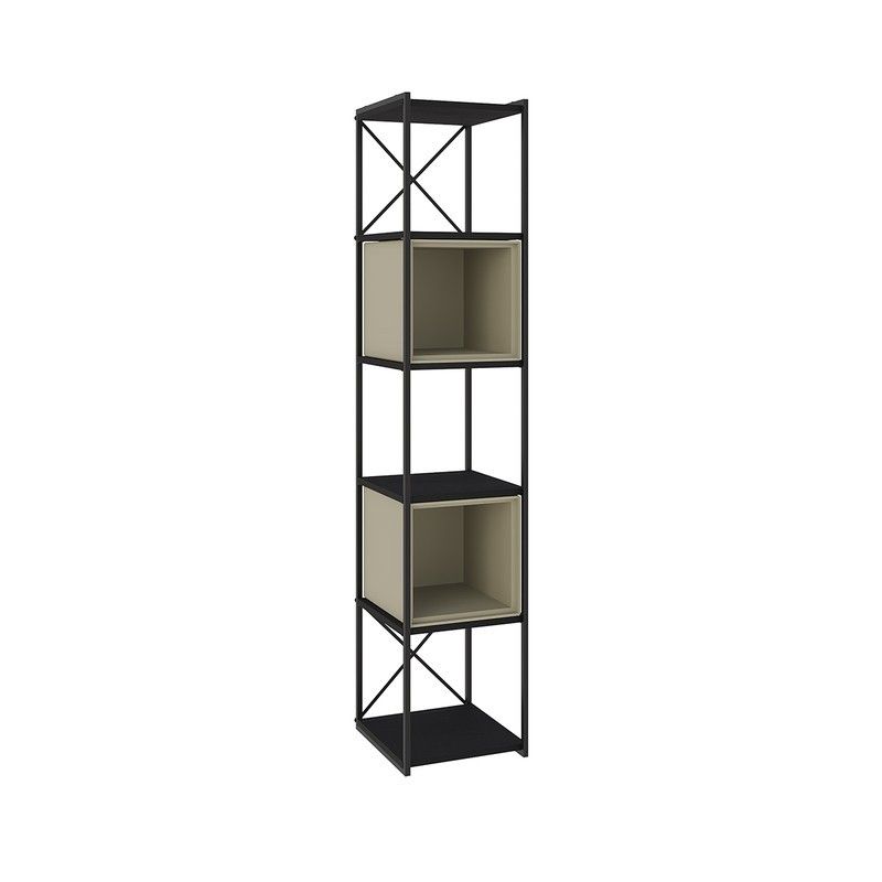 Librería, 36 x 39 x 179 cm, de madera y metal en negro y verde | Colección Anya