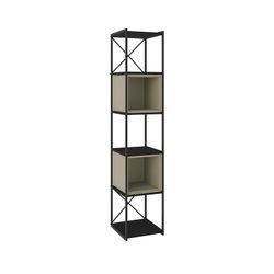 Librería, 36 x 39 x 179 cm, de madera y metal en negro y verde | Colección Anya