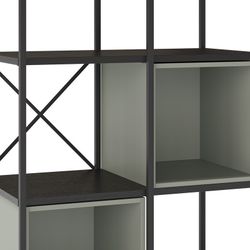 Librería, 70,5 x 39 x 179 cm, de madera y metal en negro y verde | Colección Anya