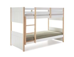 Litera, 200 x 104,5 x 155 cm, de madera de pino en blanco  | Colección Kiara
