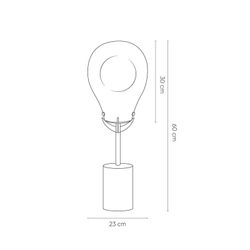 Lámpara de mesa, Ø23 x 60  cm, de vidrio champagne  | Colección Panist