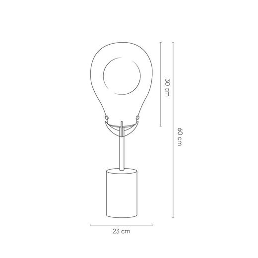 Lámpara de mesa, Ø23 x 60  cm, de vidrio champagne  | Colección Panist