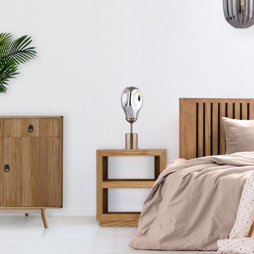 Lámpara de mesa, Ø23 x 60  cm, de vidrio smoky  | Colección  Panist