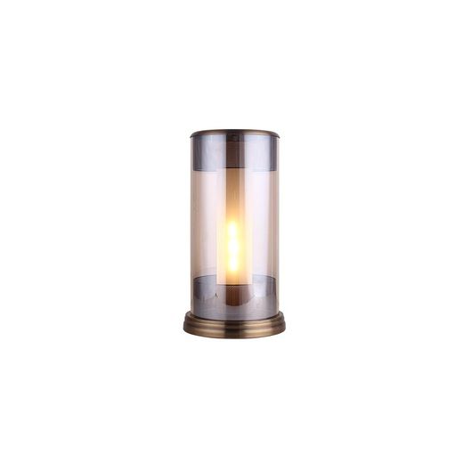 Lámpara de mesa, Ø24 x 40 cm, de vidrio smoky