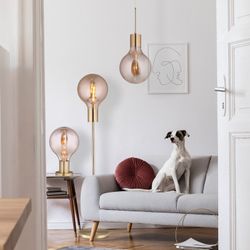 Lampada da tavolo, Ø30 x 49 cm, in vetro ambra | Collezione Laugo