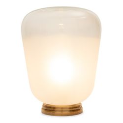 Lámpara de mesa, Ø33 x 43 cm, de vidrio blanco