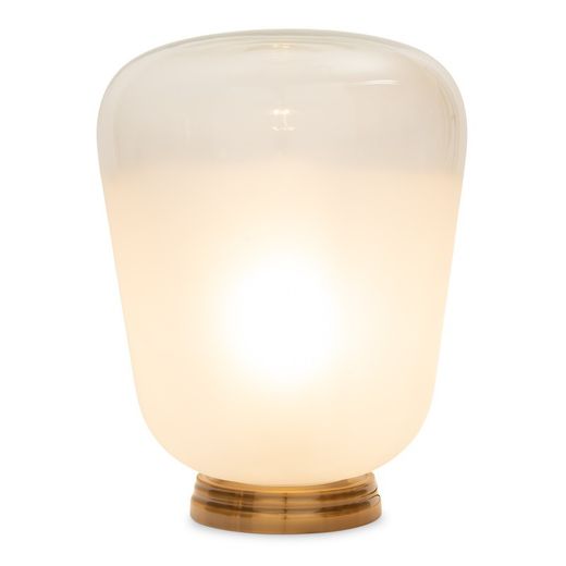 Lámpara de mesa, Ø33 x 43 cm, de vidrio blanco