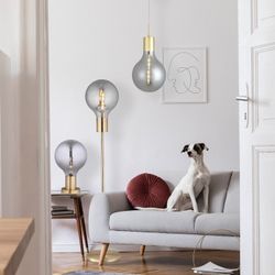 Lampada da tavolo, Ø40 x 53 cm, in vetro fumé | Collezione Laugo