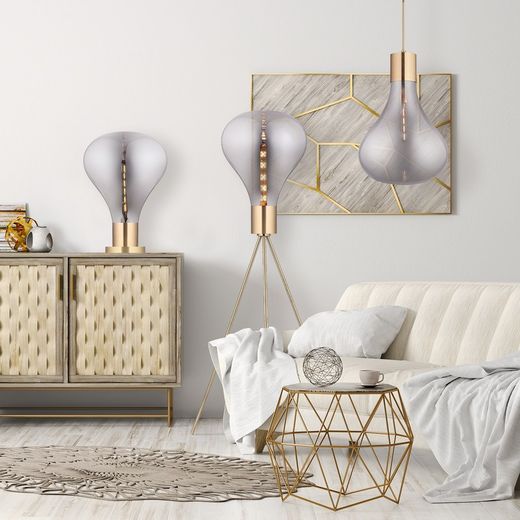 Lampada da tavolo, Ø40 x 53 cm, in vetro fumé | Collezione Triz