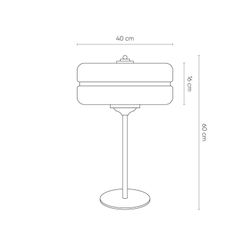 Lámpara de mesa, Ø40 x 60 cm, de vidrio blanca y dorada | Colección Sarod
