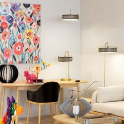 Lampada da terra, Ø 50 x 150 cm, in metallo | Collezione Mohica Blu