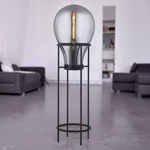 Lampada da terra, Ø 50 x 158 cm, in vetro fumé | Collezione Hatann