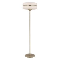 Lámpara de pie, Ø40 x 156 cm, de vidrio blanco y dorado | Colección Sarod
