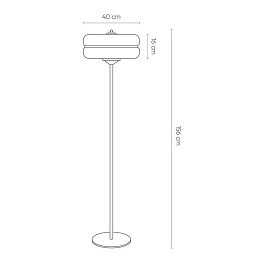 Lámpara de pie, Ø40 x 156 cm, de vidrio blanco y dorado | Colección Sarod