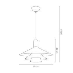 Lámpara de techo, Ø20 x 160 cm, de Vidrio marrón  | Colección Coffee