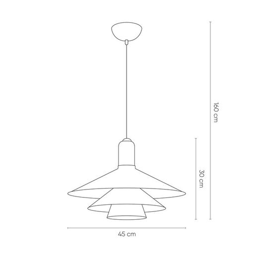 Lámpara de techo, Ø20 x 160 cm, de Vidrio marrón  | Colección Coffee