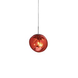 Lámpara de techo, Ø28 x 166 cm, de vidrio rojo