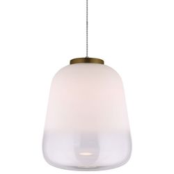 Lámpara de techo, Ø33 x 160 cm, de vidrio blanco