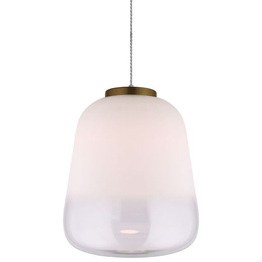 Lámpara de techo, Ø33 x 160 cm, de vidrio blanco