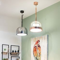 Lampada da soffitto, Ø36 cm, in vetro oro rosa | Collezione Raychel