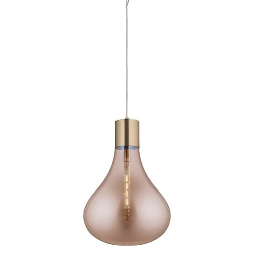 Lampada a sospensione, Ø40 x 50 cm, in vetro ambra | Collezione Triz