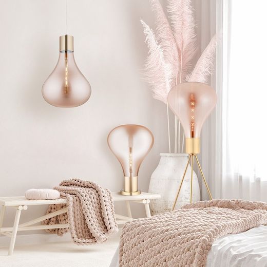 Lampada a sospensione, Ø40 x 50 cm, in vetro ambra | Collezione Triz