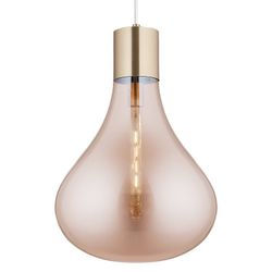 Lampada a sospensione, Ø40 x 50 cm, in vetro ambra | Collezione Triz