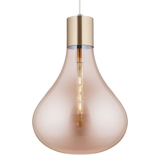 Lampada a sospensione, Ø40 x 50 cm, in vetro ambra | Collezione Triz