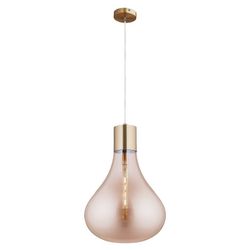 Lampada a sospensione, Ø40 x 50 cm, in vetro ambra | Collezione Triz