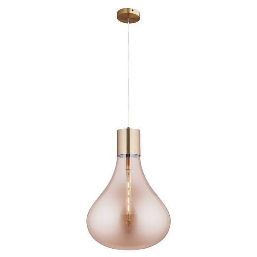 Lampada a sospensione, Ø40 x 50 cm, in vetro ambra | Collezione Triz