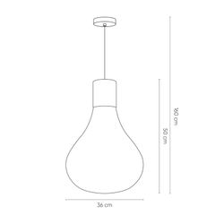 Lampada a sospensione, Ø40 x 50 cm, in vetro ambra | Collezione Triz