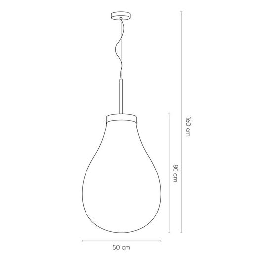 Lampada a sospensione, Ø50 x 80 cm, in vetro fumé | Collezione Hatann