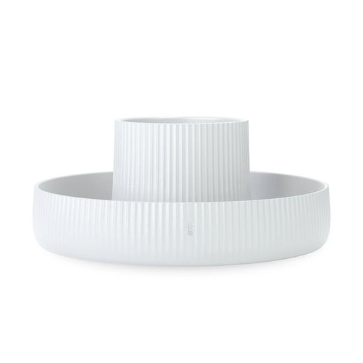 Vaso da fiori, 23,5 x 11,4 cm, in ceramica bianca | Collezione Fountain