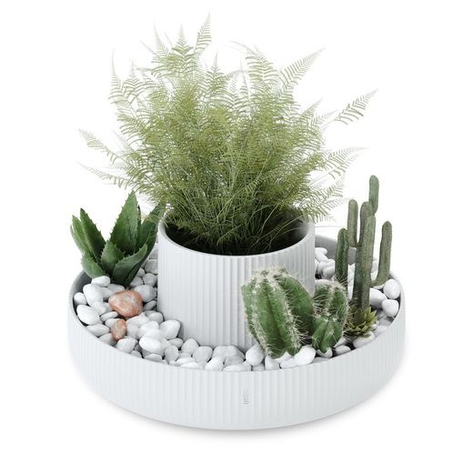 Vaso da fiori, 23,5 x 11,4 cm, in ceramica bianca | Collezione Fountain