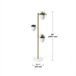 Porta-pianta, 44,5 x 44,5 x 139 cm, in legno bianco | Collezione Floristand