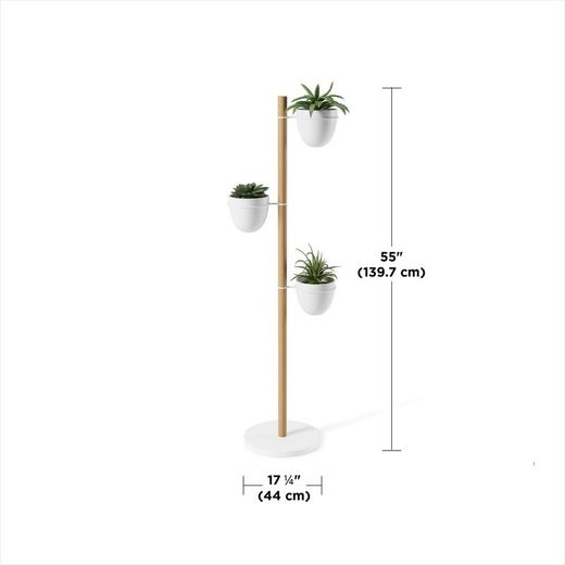 Porta-pianta, 44,5 x 44,5 x 139 cm, in legno bianco | Collezione Floristand
