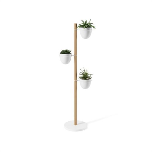 Porta-pianta, 44,5 x 44,5 x 139 cm, in legno bianco | Collezione Floristand