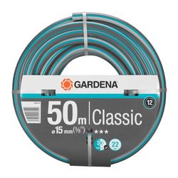 Manguera Gardena Classic 50 m, 15 mm, 22 bares, sin metales, resistente a UV