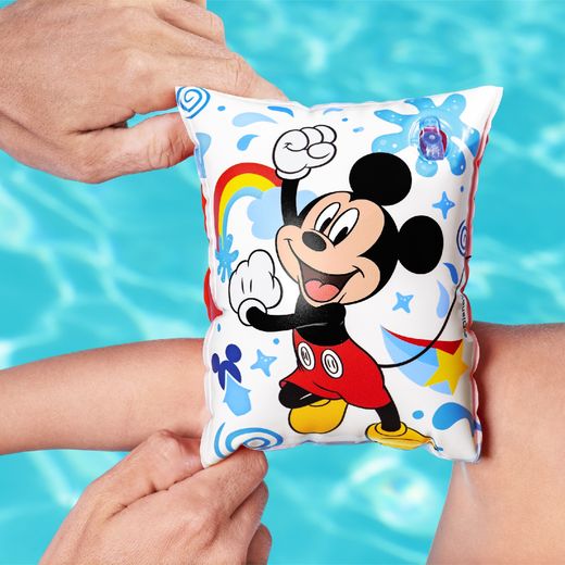 Braccialetti Gonfiabili per Bambini Bestway Mickey Mouse 17x12 cm Doppia Camera