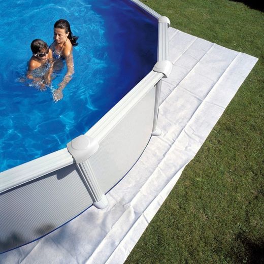 Schutzmatte Gre für runde Pools 350-400 cm, weißer Polyester