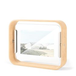 Marco de fotos, 19 x 24 x 5 cm, de madera de haya y cristal en natural claro | Colección Bellwood