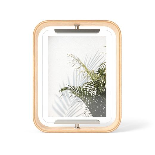 Marco de fotos, 19 x 24 x 5 cm, de madera de haya y cristal en natural claro | Colección Bellwood