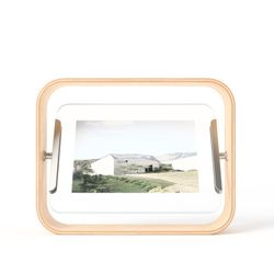 Marco de fotos, 19 x 24 x 5 cm, de madera de haya y cristal en natural claro | Colección Bellwood