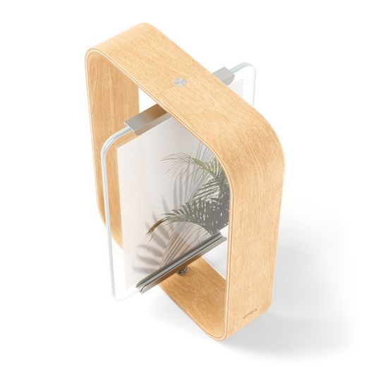 Marco de fotos, 19 x 24 x 5 cm, de madera de haya y cristal en natural claro | Colección Bellwood