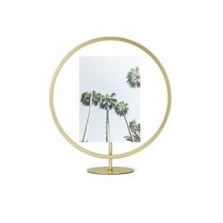 Marco de fotos, 26 x 10 x 26/30 cm, de hierro y vidrio en dorado | Colección Infinity