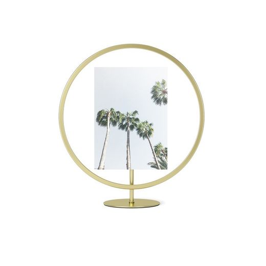 Marco de fotos, 26 x 10 x 26/30 cm, de hierro y vidrio en dorado | Colección Infinity